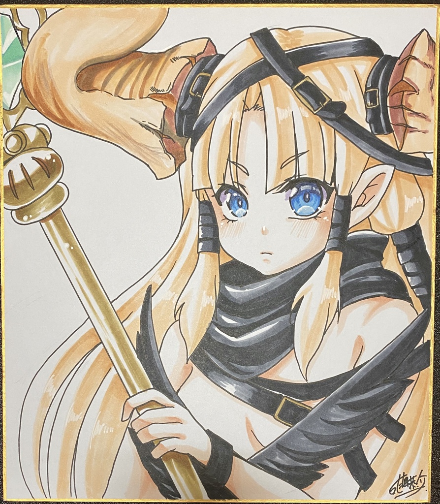 直筆アナログ色紙 wixoss/ウムル 一点物