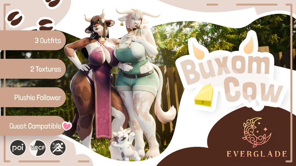 Buxom Cow VRChat Avatar [PC + Quest] - Everglade - 2/5