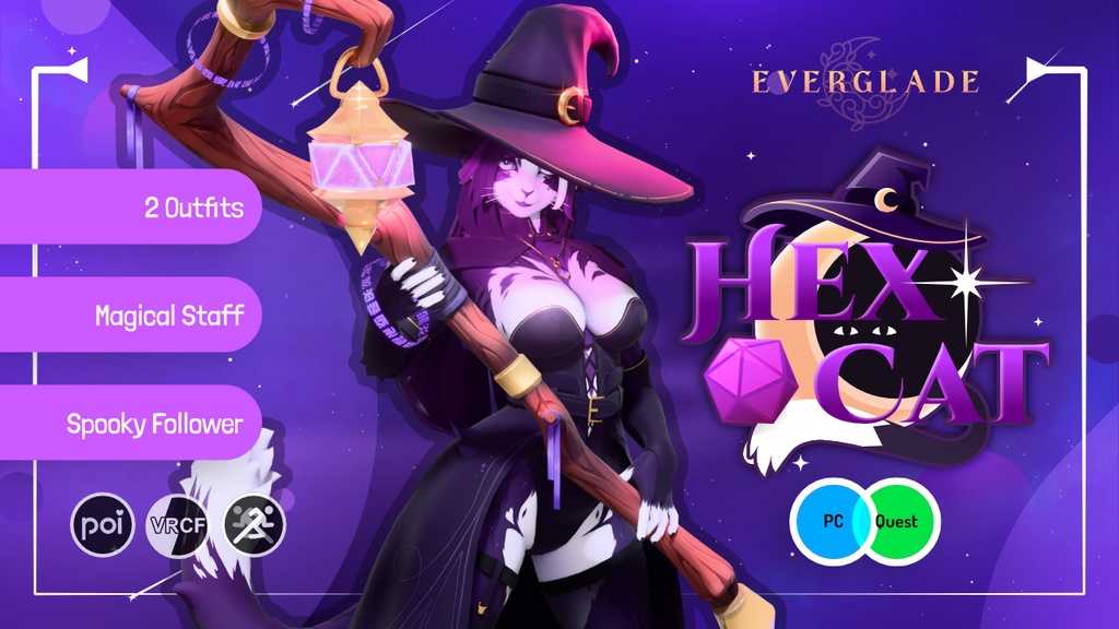 Hex Cat VRChat Avatar [PC + Quest] - Everglade - 2/5