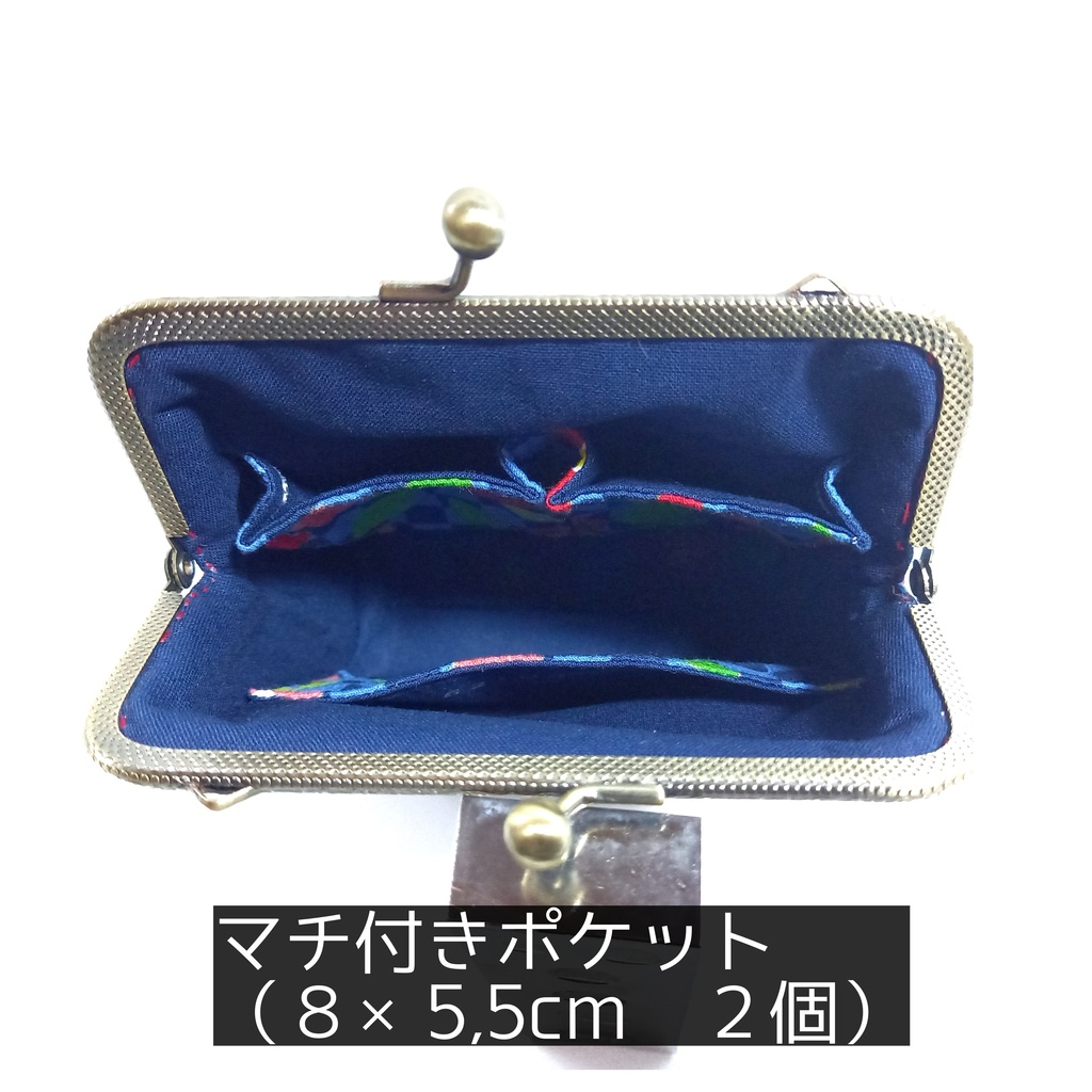 【大正ロマン 市松と椿】 タバコと電子タバコが一緒に入るがま口ポーチ