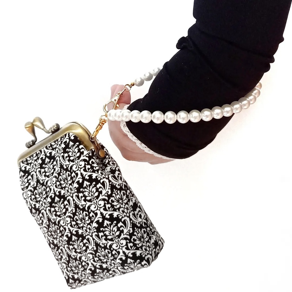 【がま口とセット購入でお得割!】パールストラップ (ナスカン ゴールド)