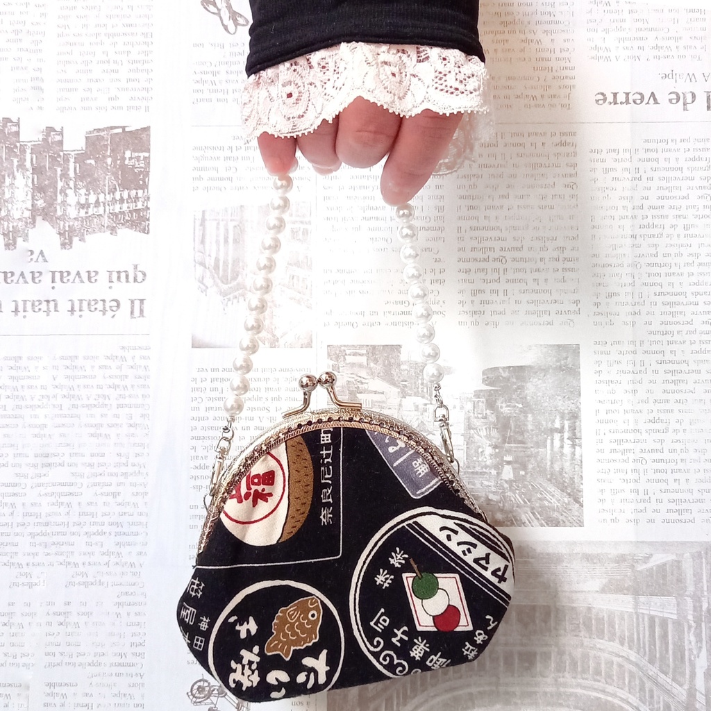 【がま口とセット購入でお得割!】パールストラップ (ナスカン シルバー)