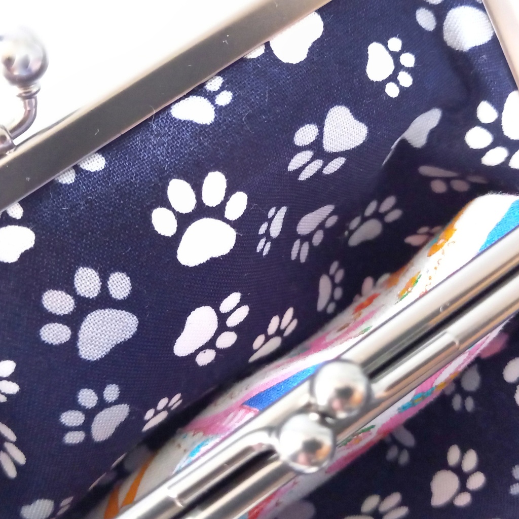 【口金限定色ソフトブラック】 レトロアニマル♪ 親子がま口財布