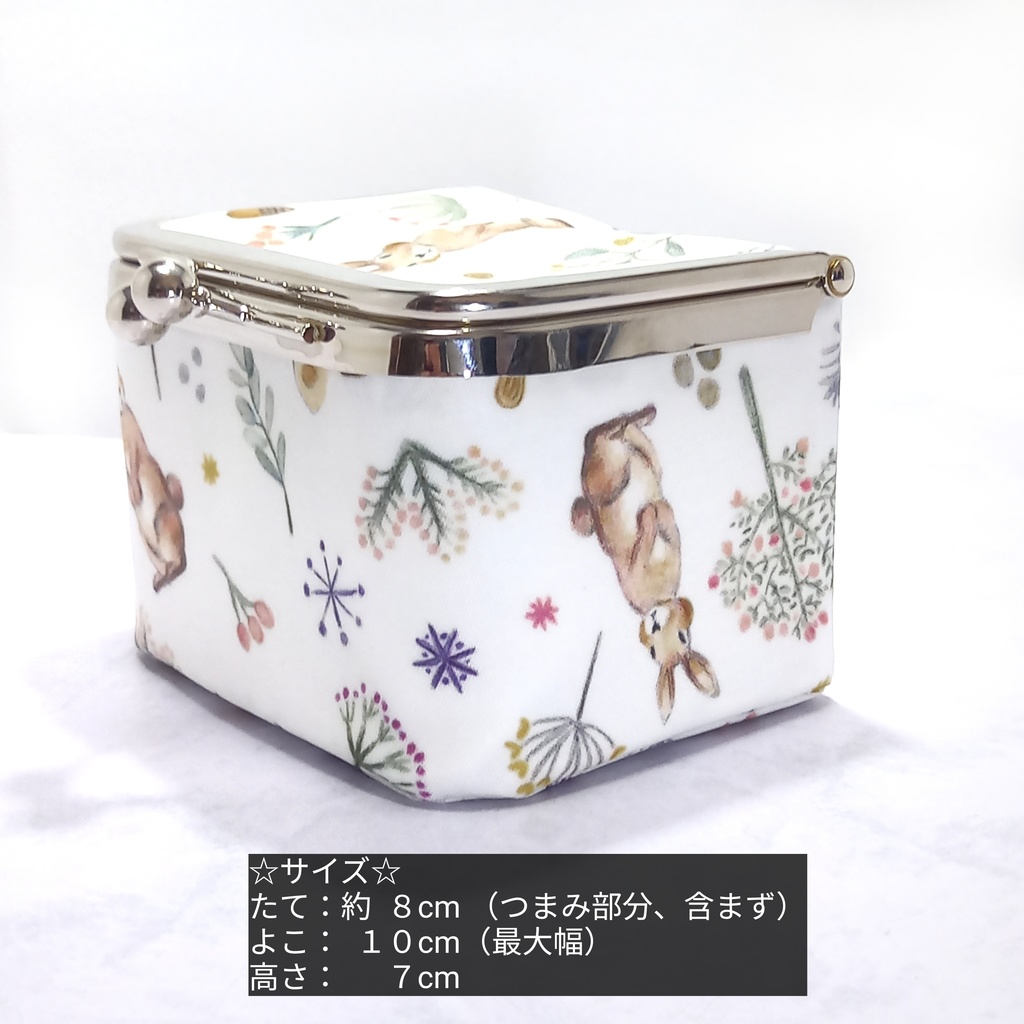 色鉛筆タッチが可愛い♪milky rabbit がま口ボックスケース