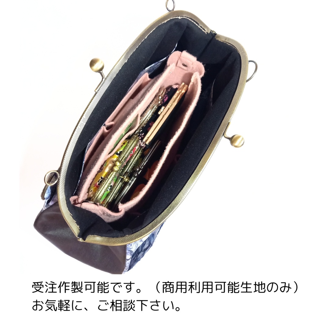 ぷっくりコロン♪がま口バッグ LIBERTY FABRICS ~ Alexandra ~