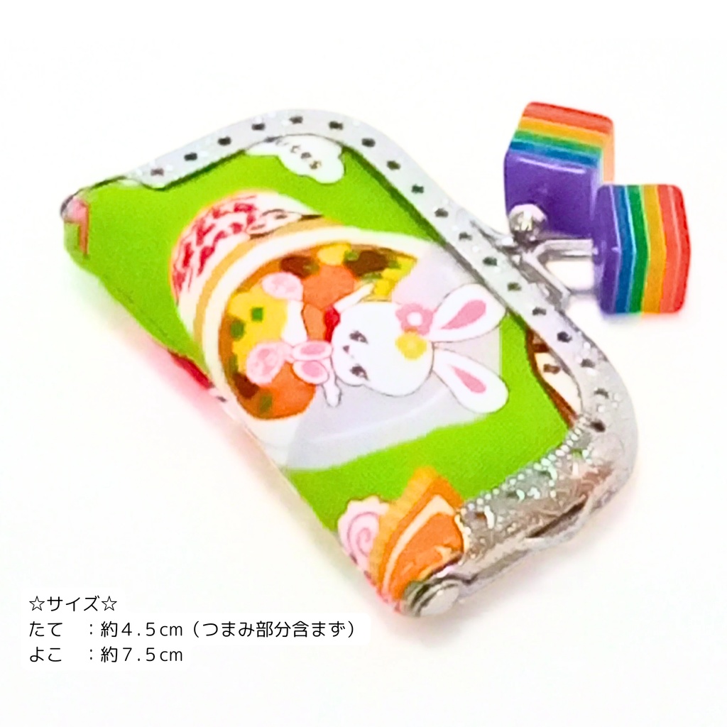【ミニがまキーケース】ロッカーや秘密の鍵など「小さい鍵専用」!レトロなラーメン柄*アクスタケースや小物入れにも♪自転車スペアキーの保管に。レインボーキューブが可愛い推し活アイテム!