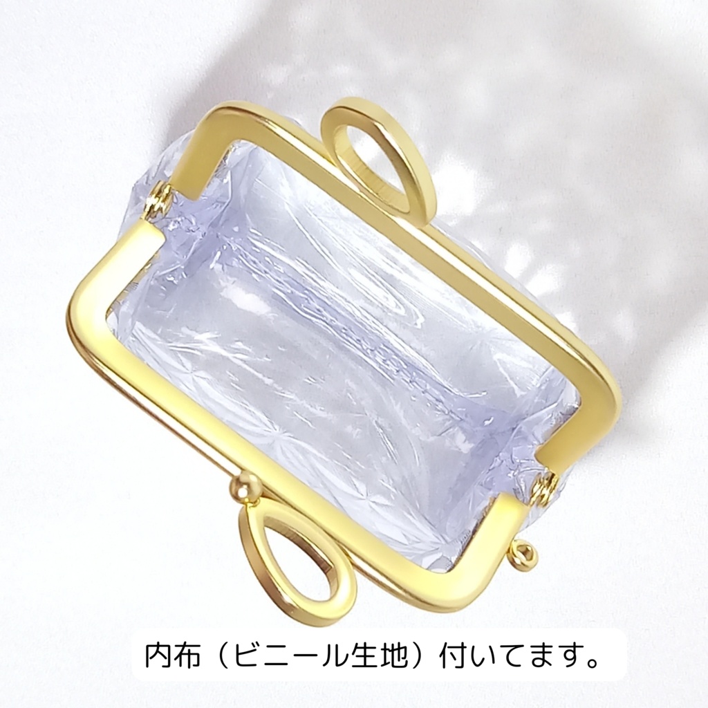 りぼん口金 がま口ポーチ クリスタル 柄