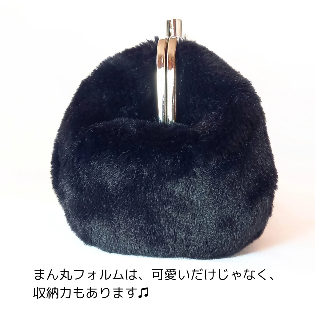 大きなリボンがアクセント♪ もふもふフェイクファーのがま口バッグ