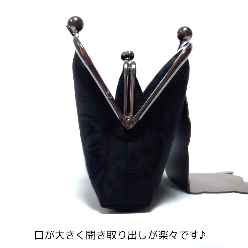 親子がま口長財布 シックな家紋柄(スリムサイズ)