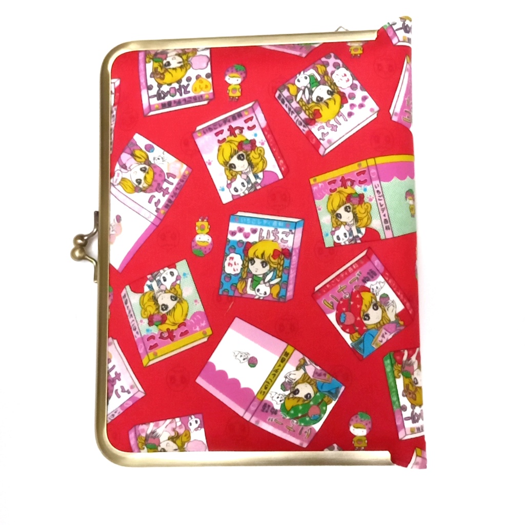 がま口マルチケース(M)カードポケット付き♪ 昭和レトロ いちごレディー百科