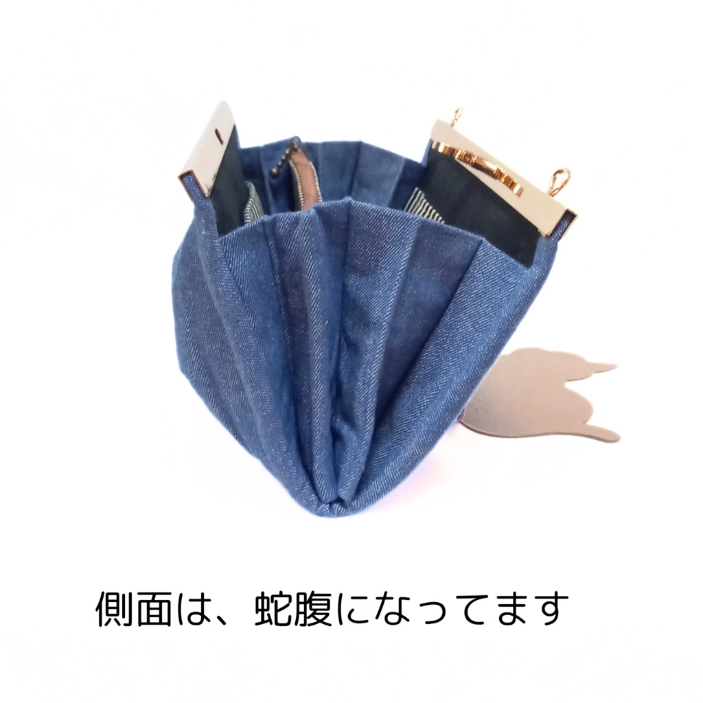 大きなリボンがアクセント♪文鎮がま口ショルダー財布