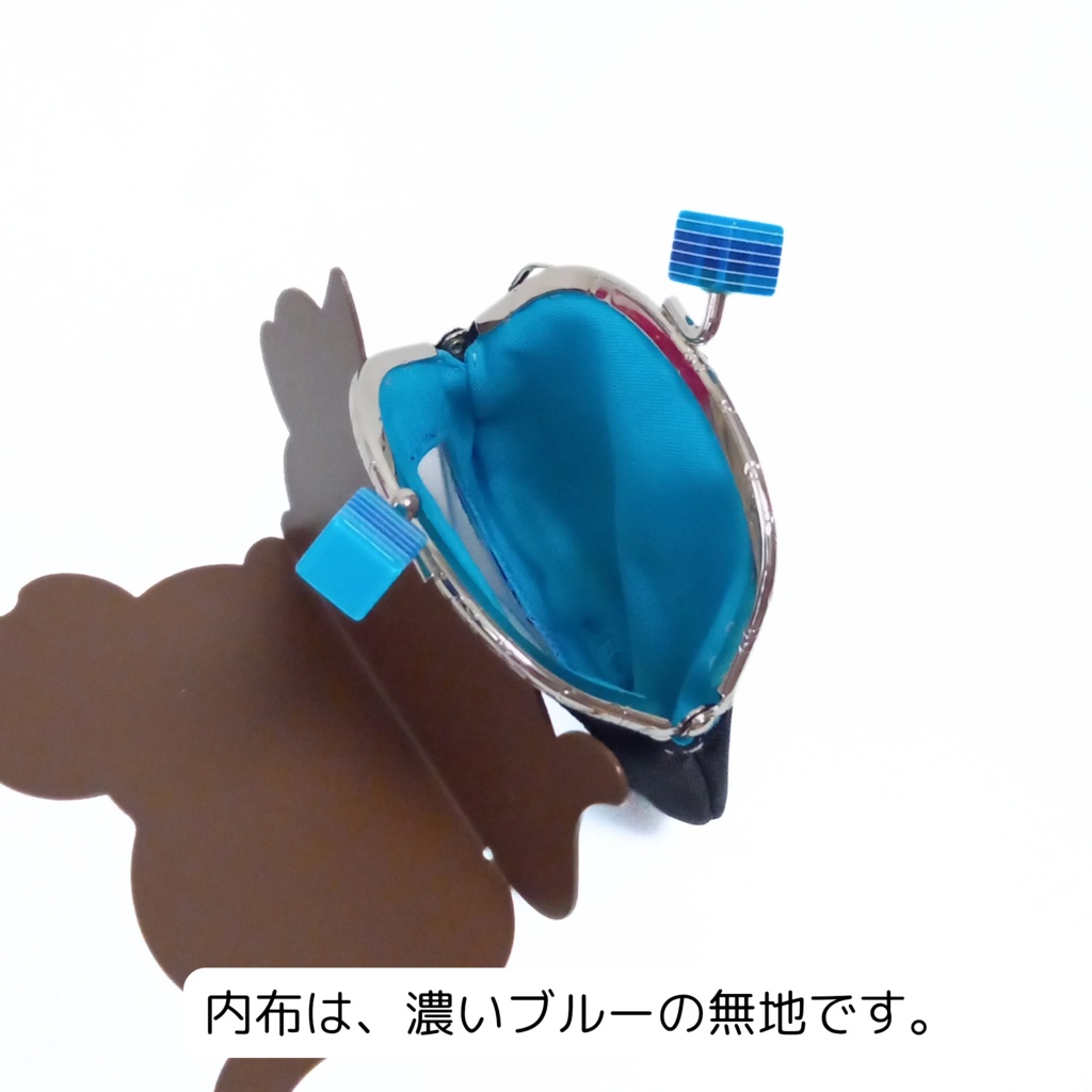 推し活⇈ 窓付き丸型がま口ポーチ (ブルー)