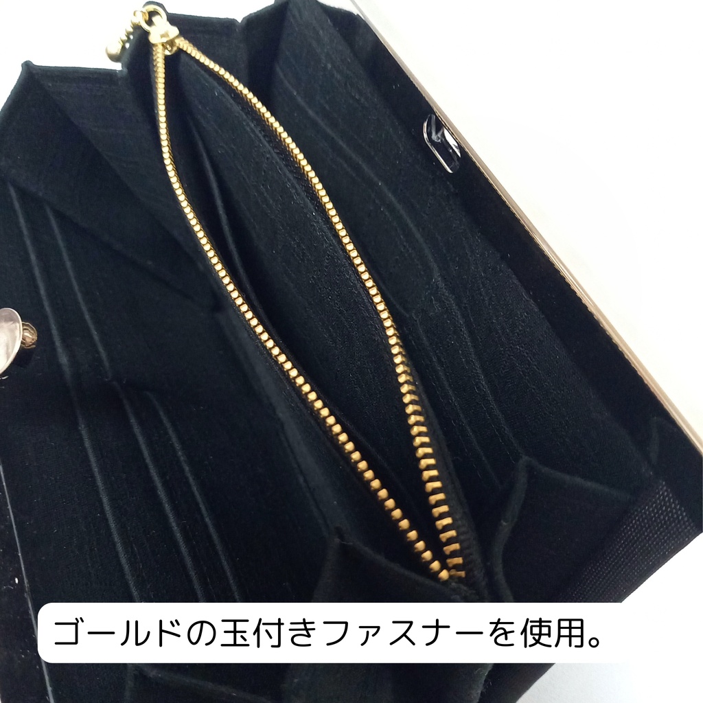 大きなリボンがアクセント♪19cm文鎮がま口ショルダー財布