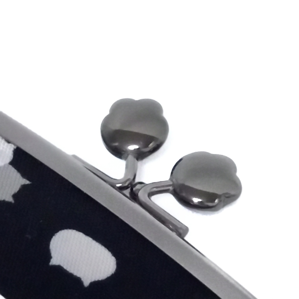 親子がま口長財布 ねこたまMIX(ごましお)柄(たっぷりサイズ)