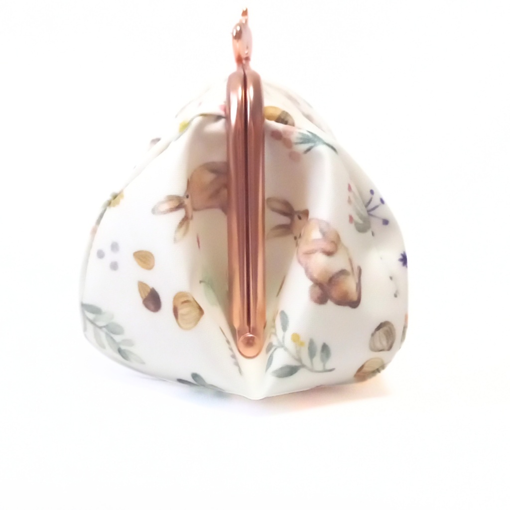 【受注作製できます】ミルキーラビット がま口ポーチ18cm ぷっくりコロン♪うさラブ口金 ラミネート うさぎ