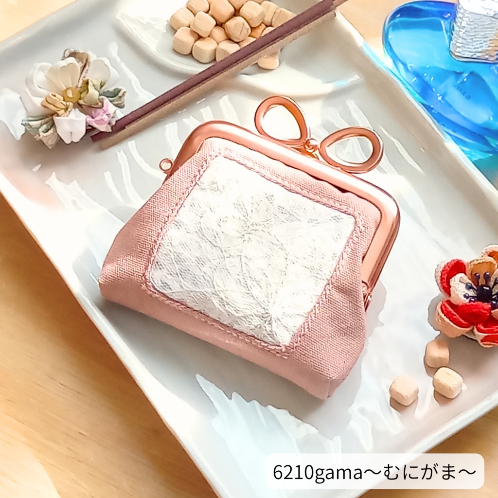 【まとうタイプ】推しの香り 育てるがま口 香りがま / リバティ ピンク 匂い袋 サシェ ミニポーチ