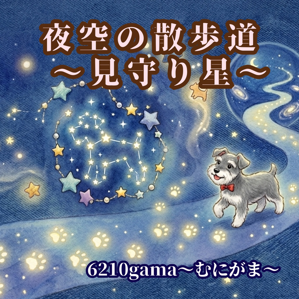 【纏う香りがま】夜空の散歩道:ミニチュア・シュナウザー(がま口ポーチ 匂い袋 星柄)サシェ ミニチュアシュナウザー 犬雑貨 星柄 ネイビー クール かっこいい 贈り物