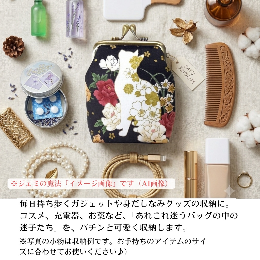 【がま口縦長マルチポーチ(ショート)8.5㎝口金】遊び心満載!クールに持ち歩く♪シガレット柄|がまポケ|がま口ポーチ|タバコケース|ガジェット・お薬ポーチ|カン付|メンズ・レディース|ギフト|むにがま