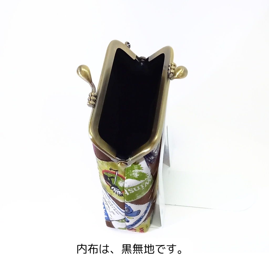 【がま口シガレットケース(ショート)】クールに持ち歩く♪シガレット柄のがま口ポーチ|タバコケース|モノトーン|ガジェット・お薬ポーチ|カン付|メンズ・レディース|ギフト|むにがま