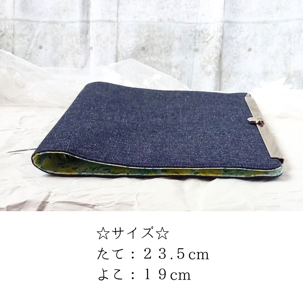 【A5用バインダーリフィルケース|文鎮がま口|19cm|がまリフィル】ナイトと可憐な少女の物語〜それぞれの想い、積み重ねて|ルーズリーフ|6穴バインダー|手帳ケース|推し活|家計簿|カードケース|シール帳|デニム|ポピー