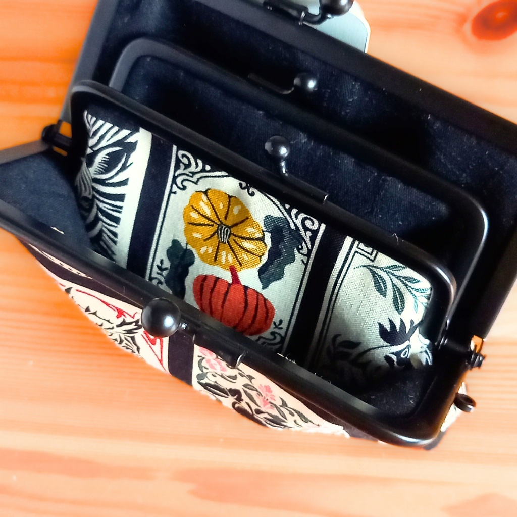【親子がま口財布/竹の根ひねり/12㎝口金】⭐Don't worry. I’ll make today your lucky day! ⭐レトロ|アンティーク|クラシカル|タロットカード|ボタニカル|アニマル|がま口財布|がま口ポーチ|カードケース|スリムポーチ|フクロウ|キツネ|葡萄|レモン