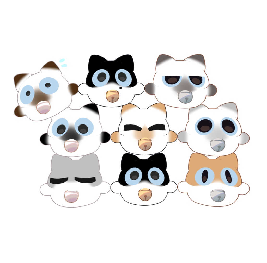 にゃご テクスチャセット 【肉球、白目カラーもあり!】