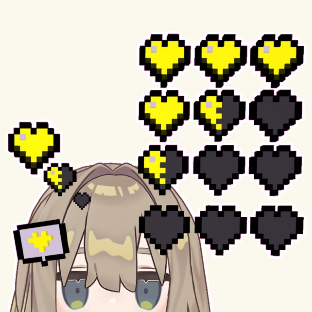 【3Dアイテム】Pixel Heart Accessory【VRChat想定】