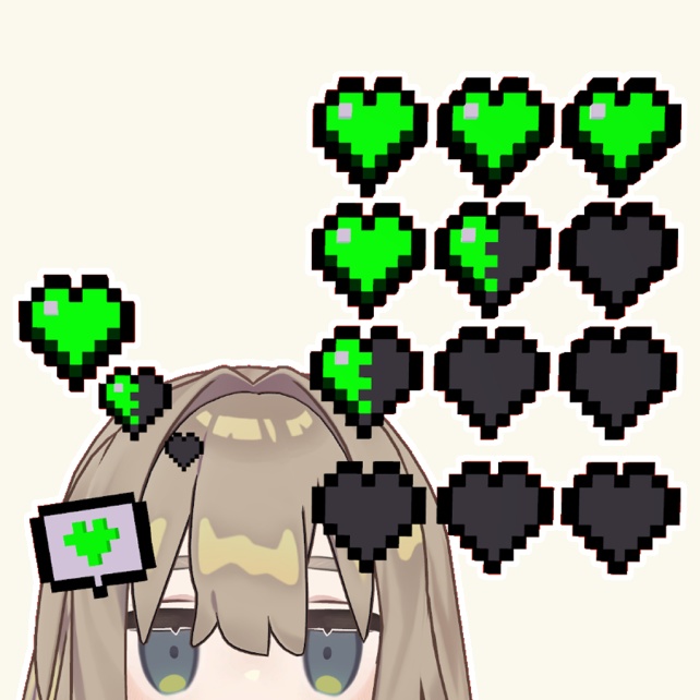 【3Dアイテム】Pixel Heart Accessory【VRChat想定】