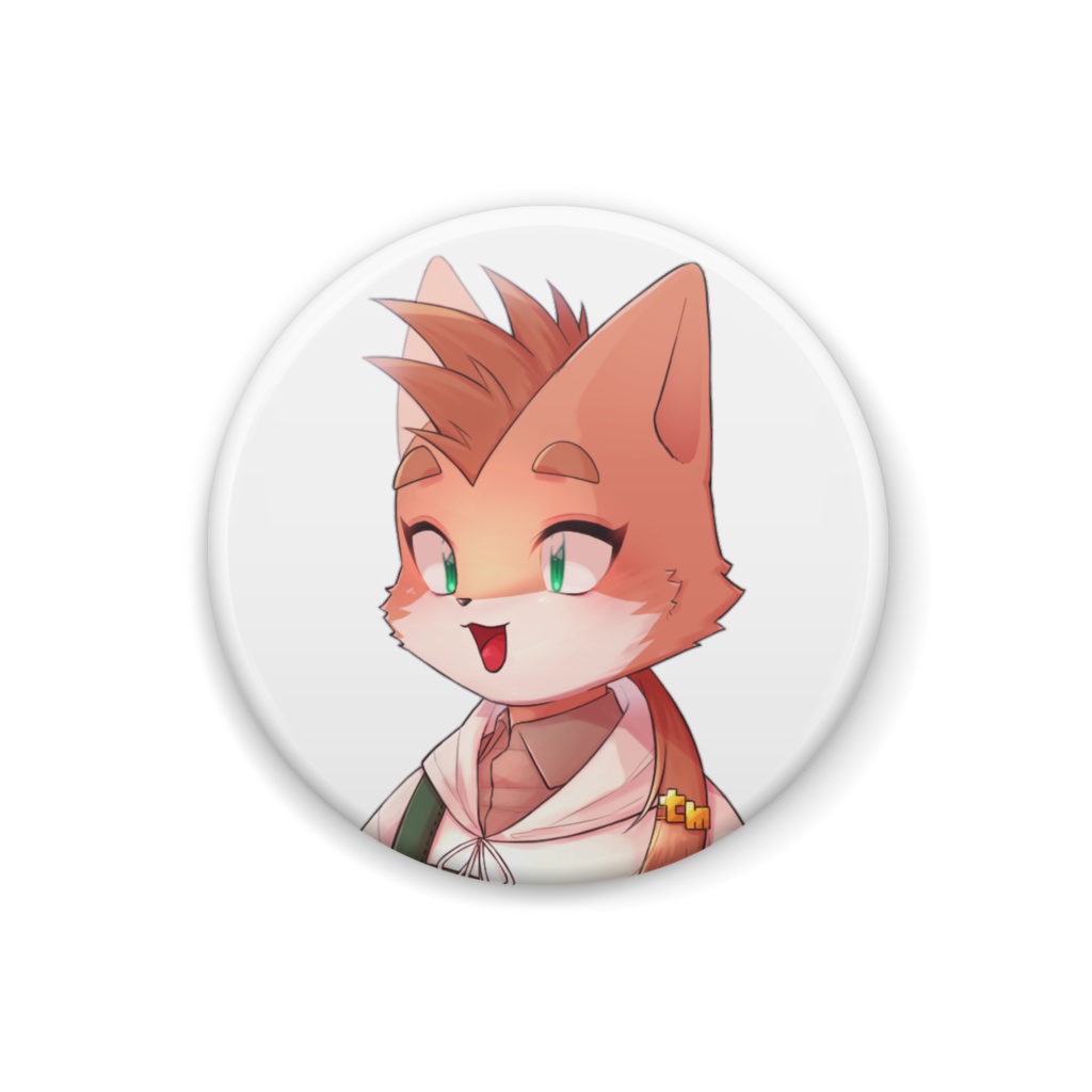 〚オレンジっ狐〛缶バッジ ＊オーバーオール