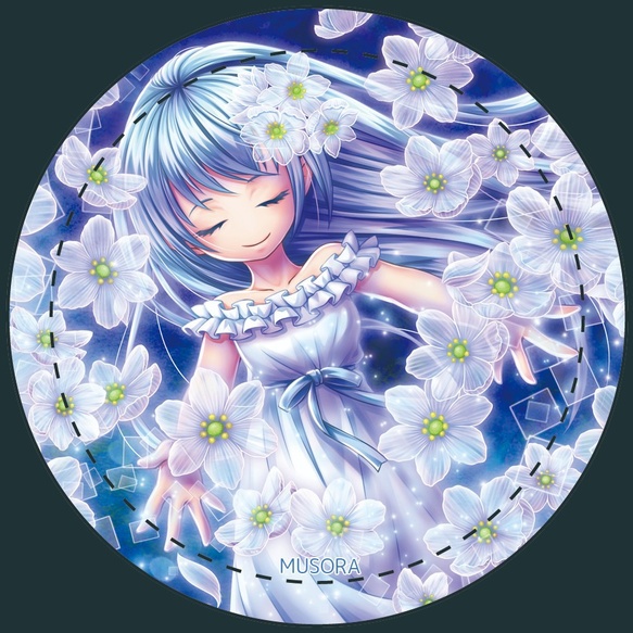 白い花コンパクト缶ミラー