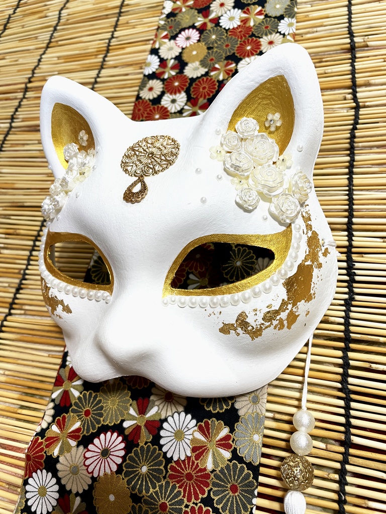 にゃんこ面(白・デコレーション)