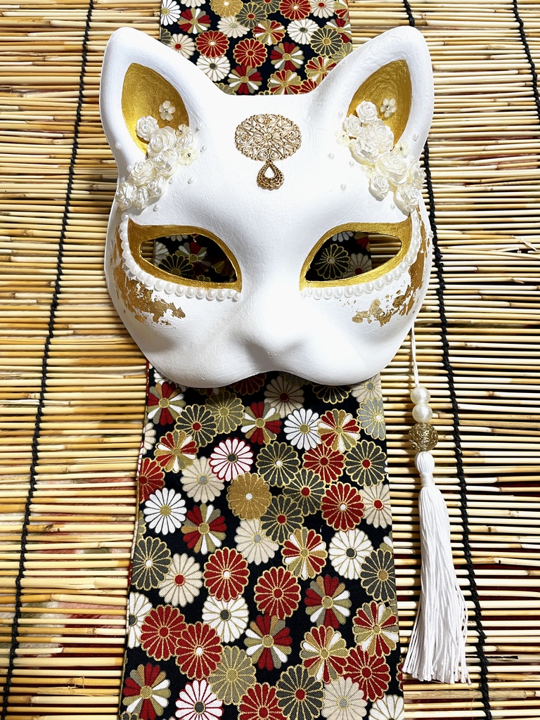 にゃんこ面(白・デコレーション)