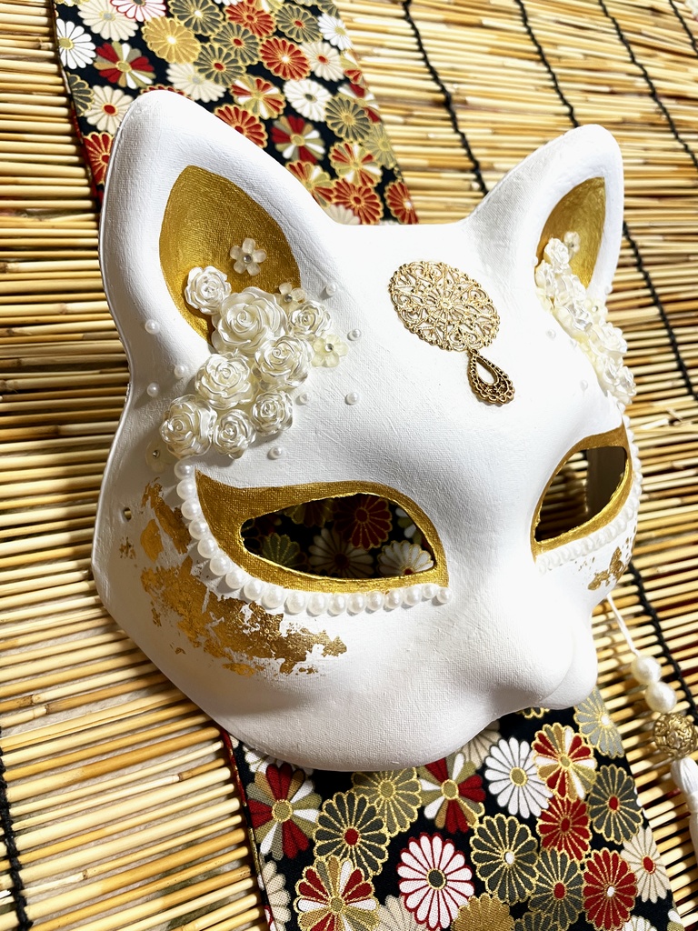 にゃんこ面(白・デコレーション)