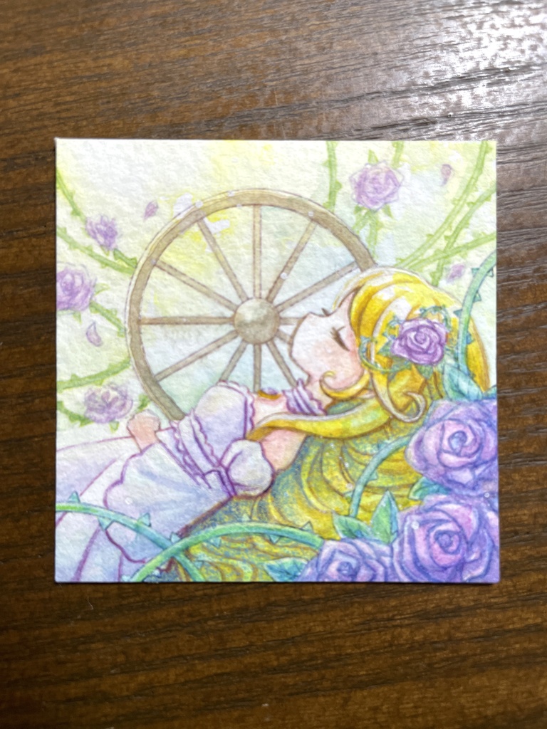 原画「眠り姫」透明水彩画