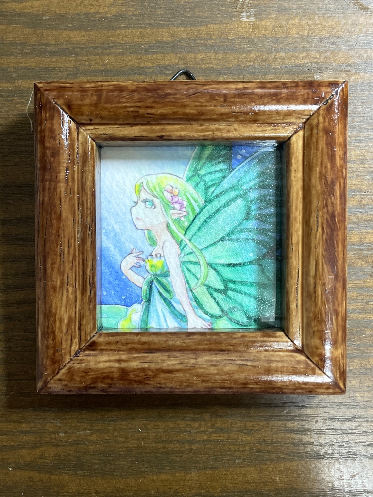 原画「緑の妖精」透明水彩画