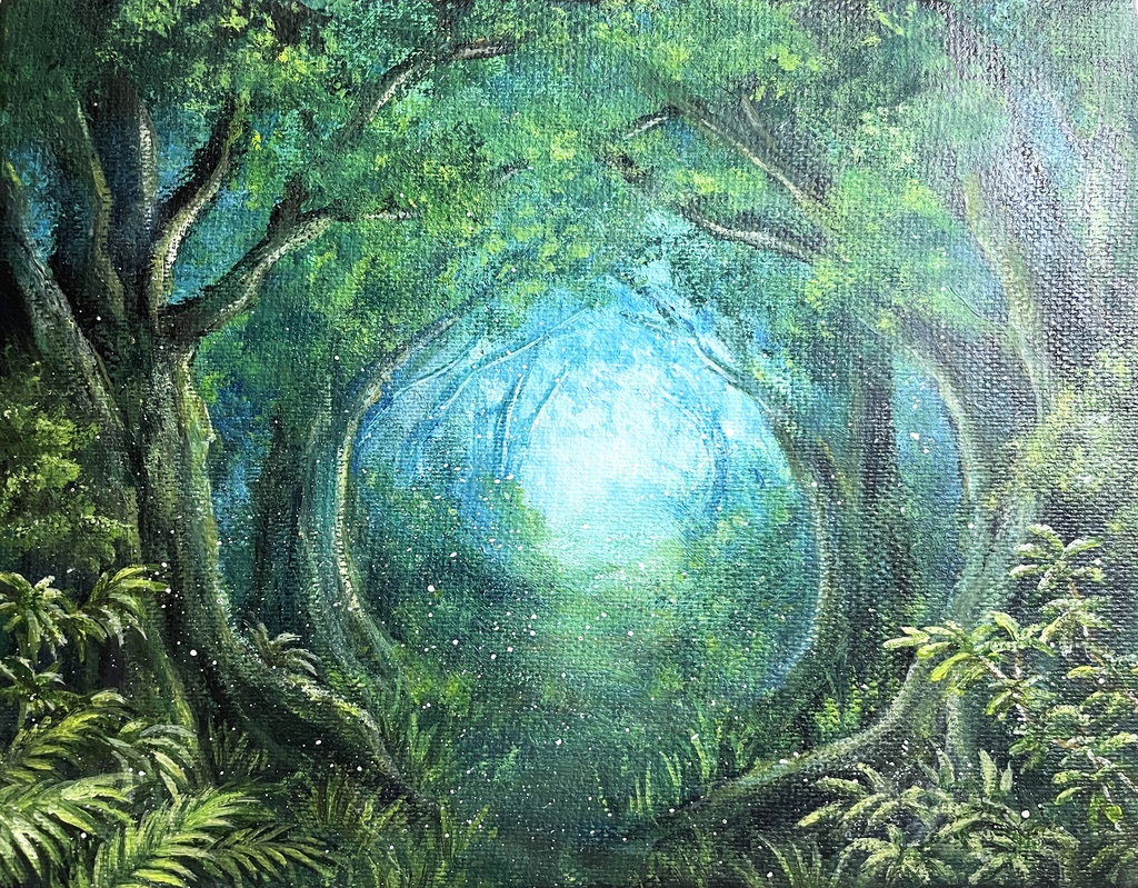 原画「深い森の奥へ」アクリル画 - ムソラ*アトリエ - BOOTH