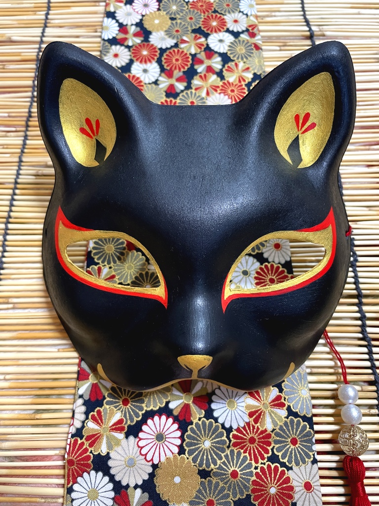 にゃんこ面（黒・シンプル）