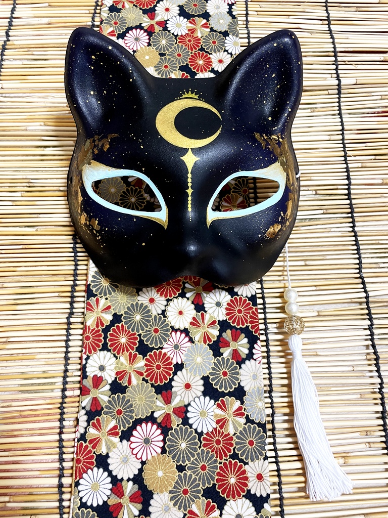 にゃんこ面(夜・三日月)