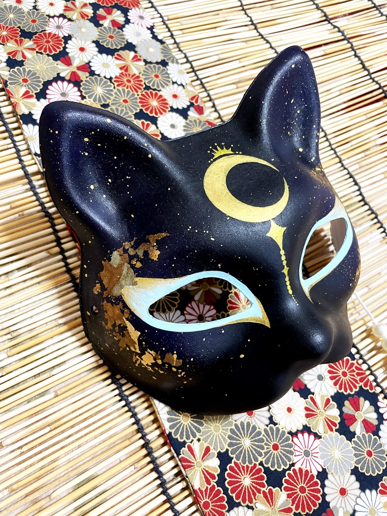 にゃんこ面(夜・三日月)