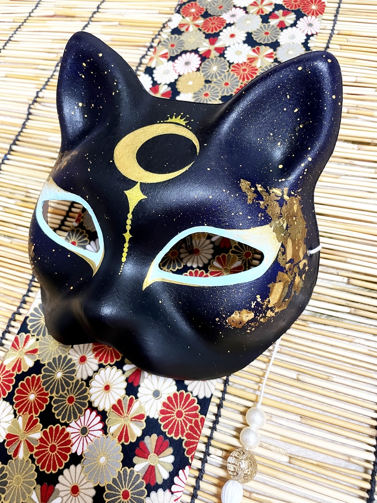 にゃんこ面(夜・三日月)