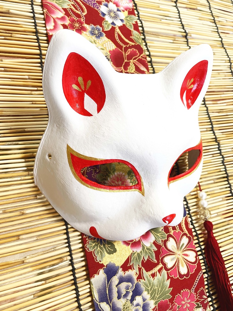 にゃんこ面(白・シンプル)