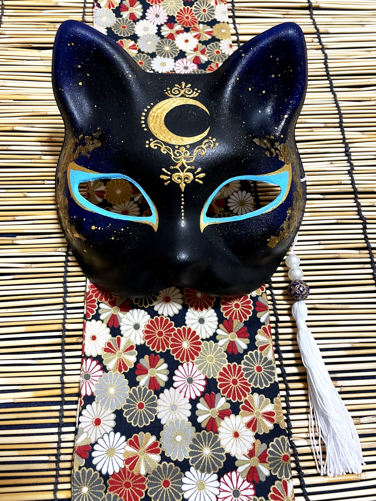 にゃんこ面(夜・三日月)