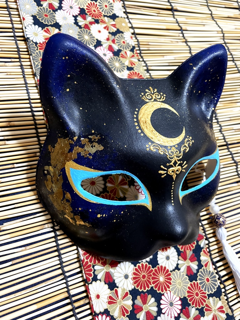 にゃんこ面(夜・三日月)