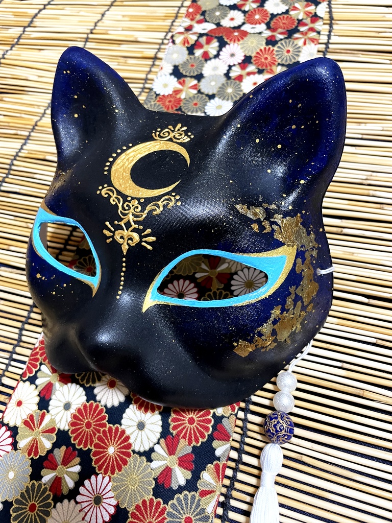 にゃんこ面(夜・三日月)