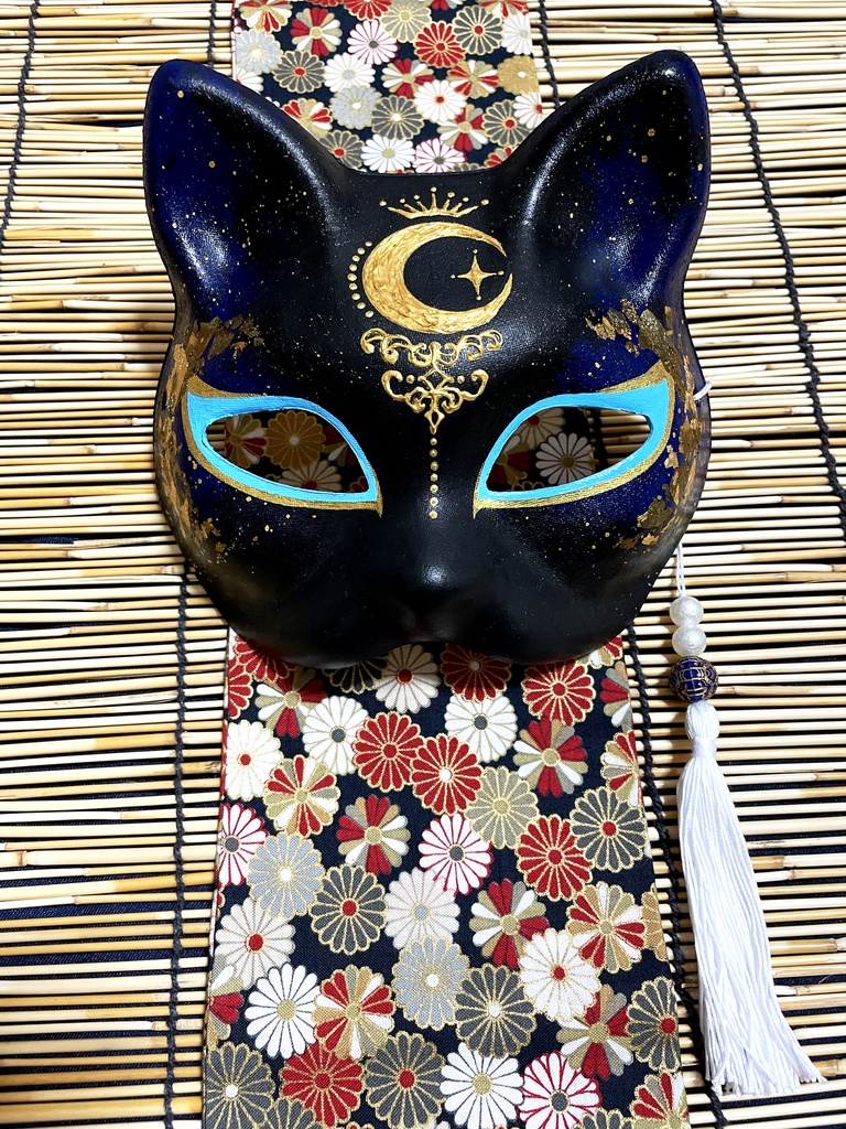 にゃんこ面(夜・三日月)