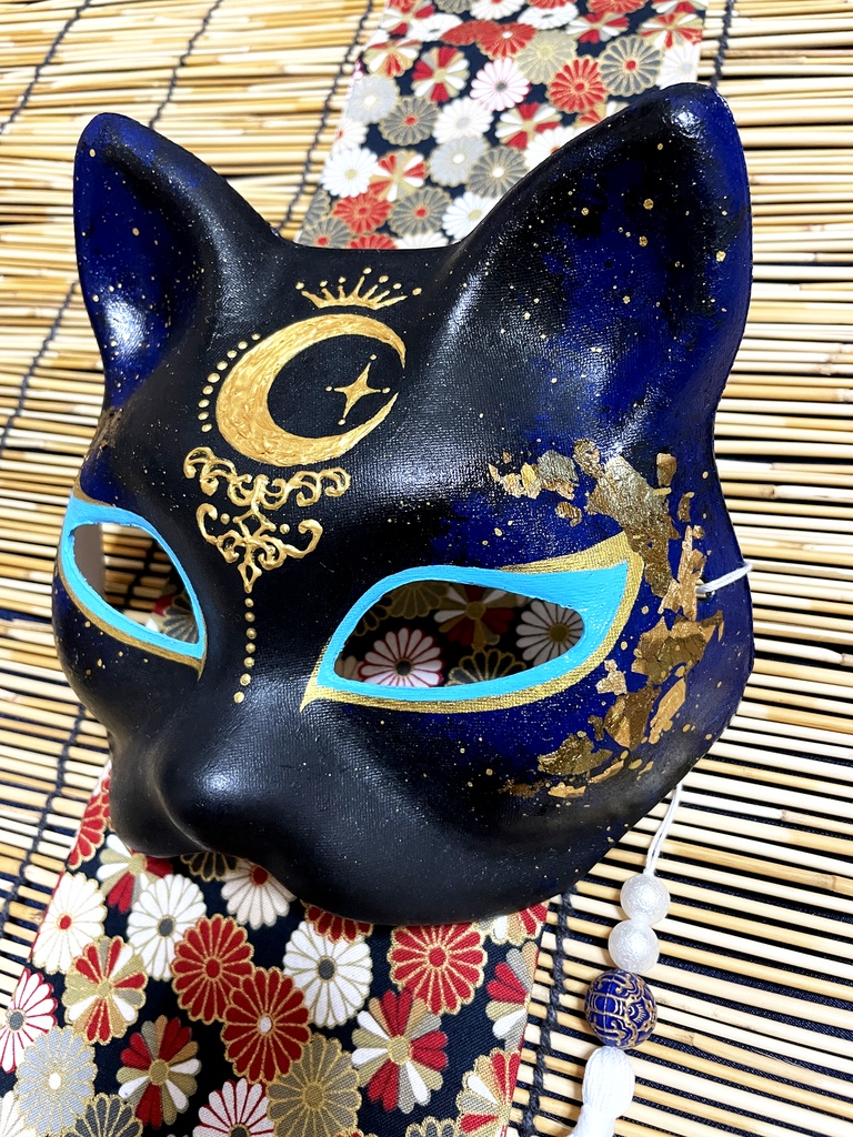 にゃんこ面(夜・三日月)