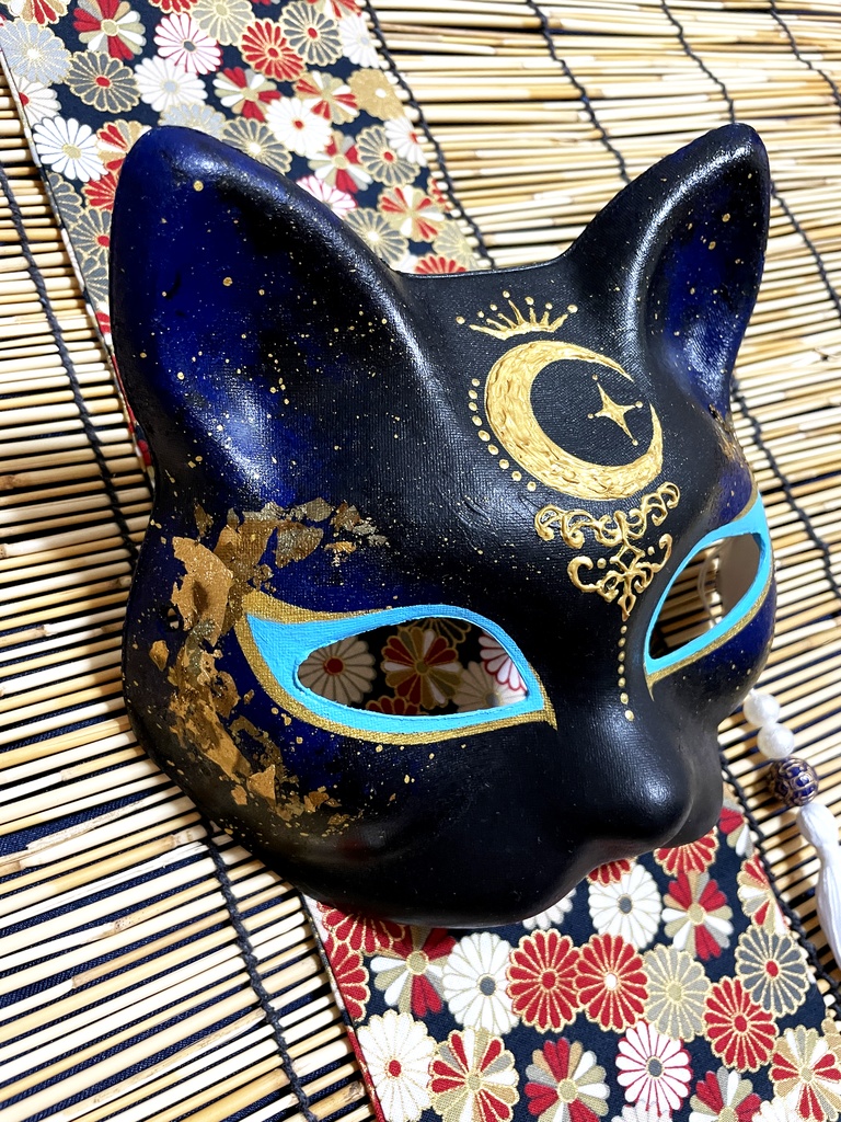 にゃんこ面(夜・三日月)