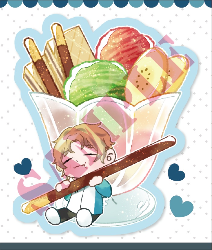 喫茶店×プリンス ハーフカットシール