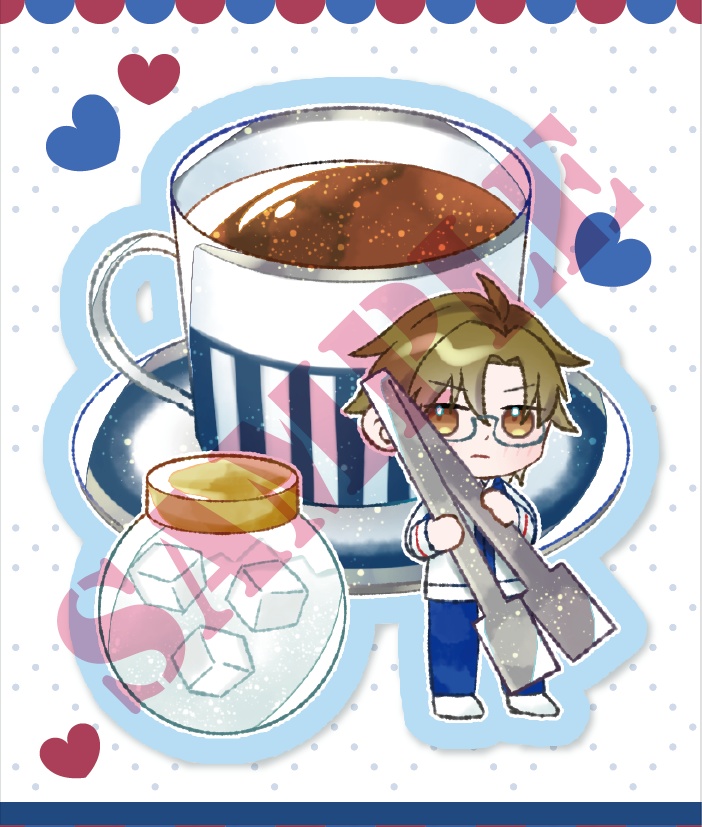 喫茶店×プリンス ハーフカットシール