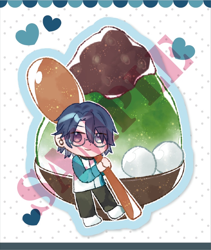 喫茶店×プリンス ハーフカットシール